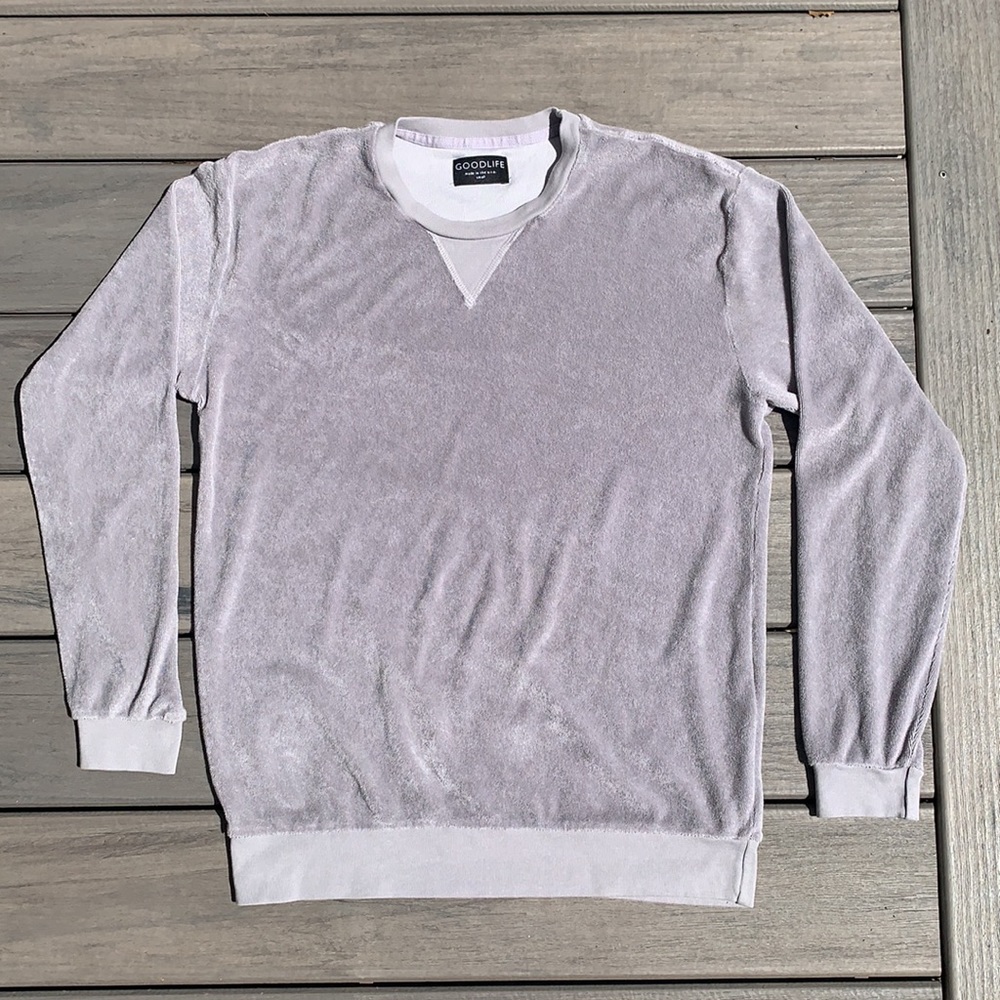 Grey Goodlife terry crewneck sweater